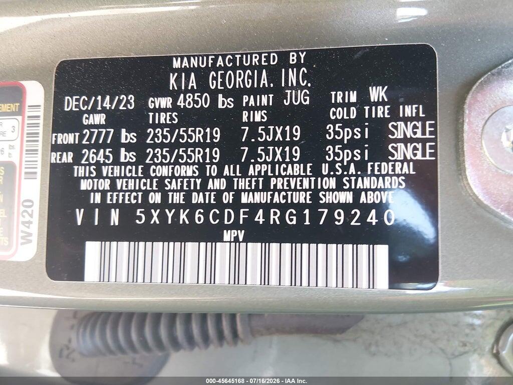 5XYK6CDF4RG179240 2024 KIA SPORTAGE photo no. 9
