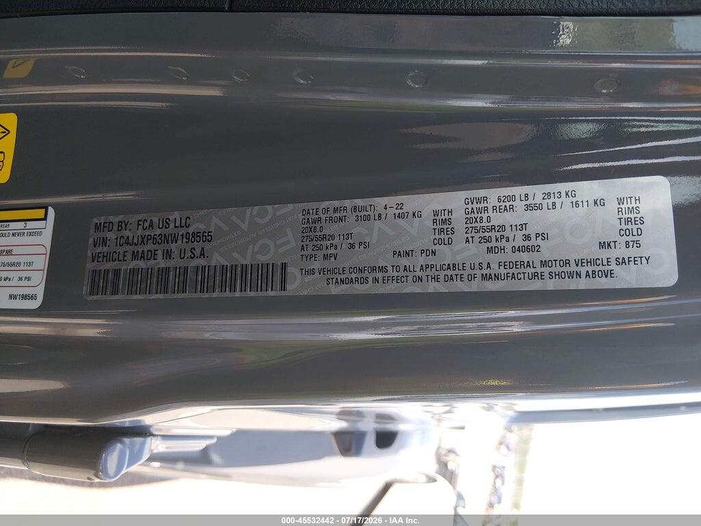 1C4JJXP63NW198565 2022 JEEP WRANGLER 4XE photo no. 9