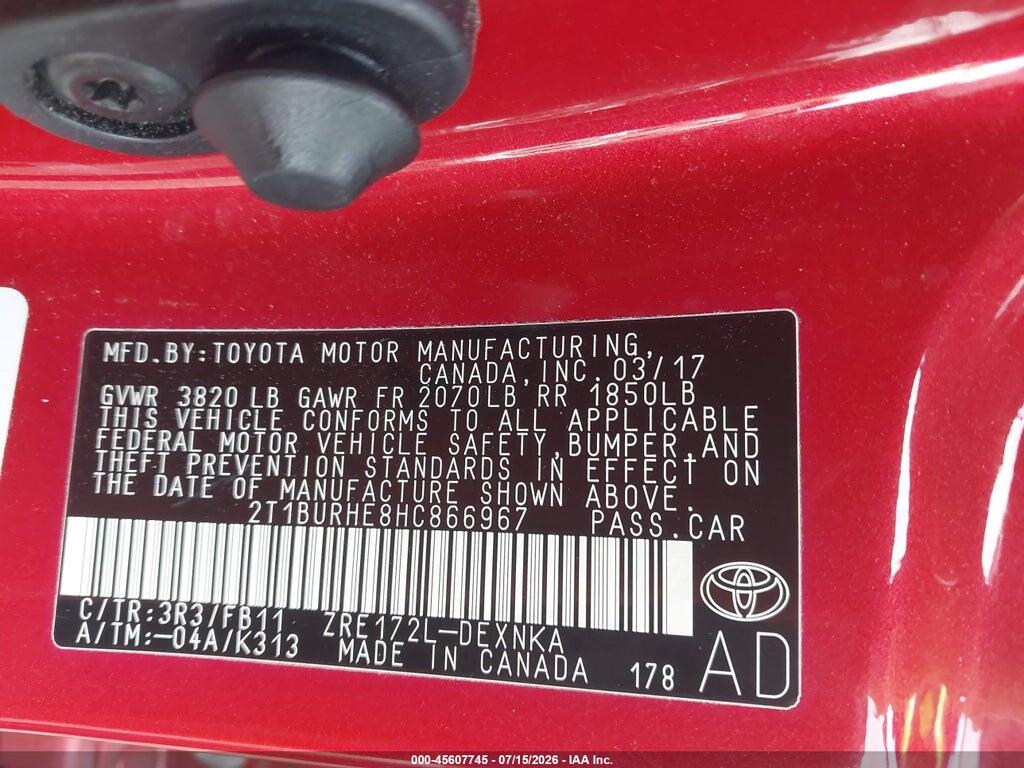 2T1BURHE8HC866967 2017 TOYOTA COROLLA photo no. 9