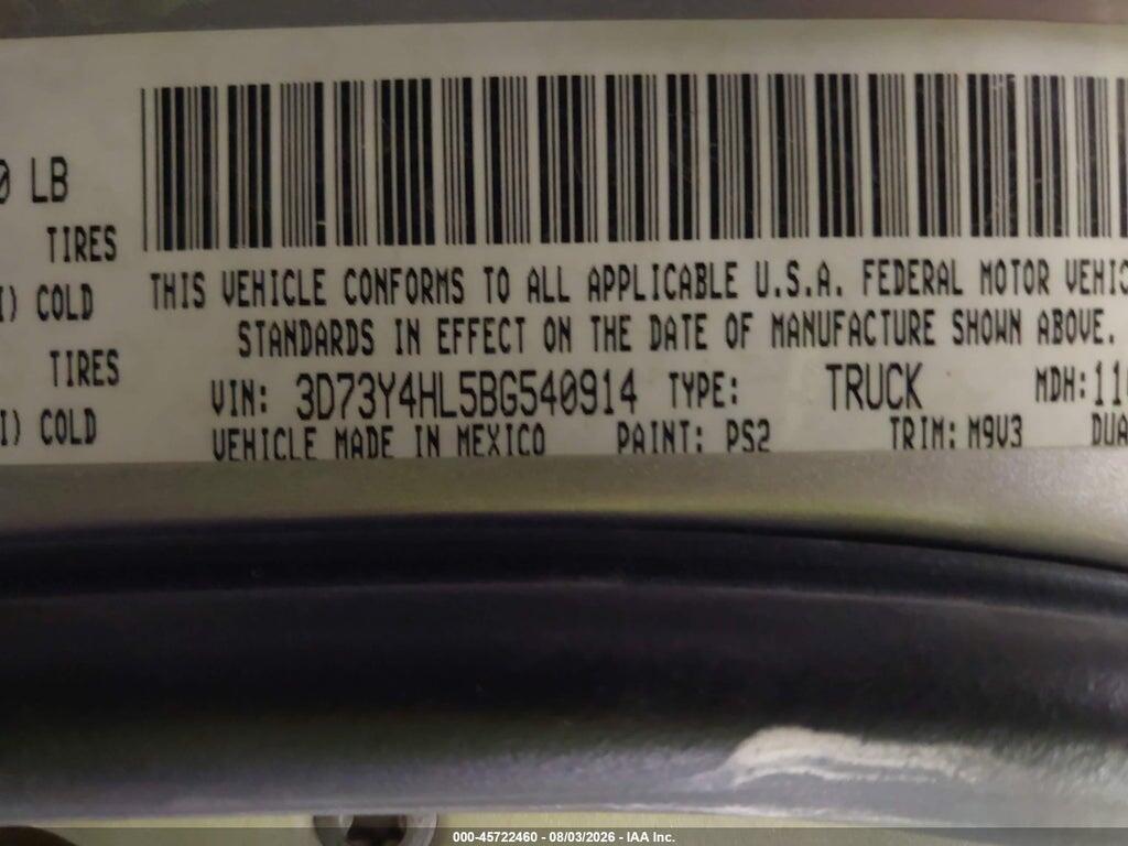 3D73Y4HL5BG540914 2011 RAM RAM 3500 photo no. 9