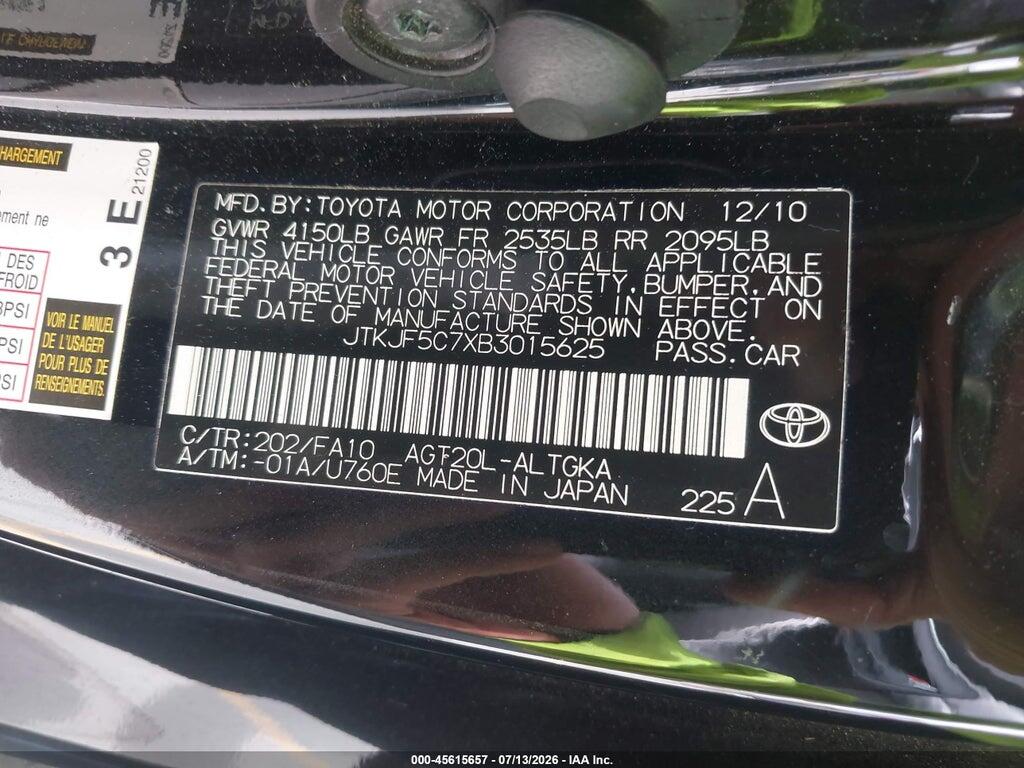 JTKJF5C7XB3015625 2011 SCION TC photo no. 9