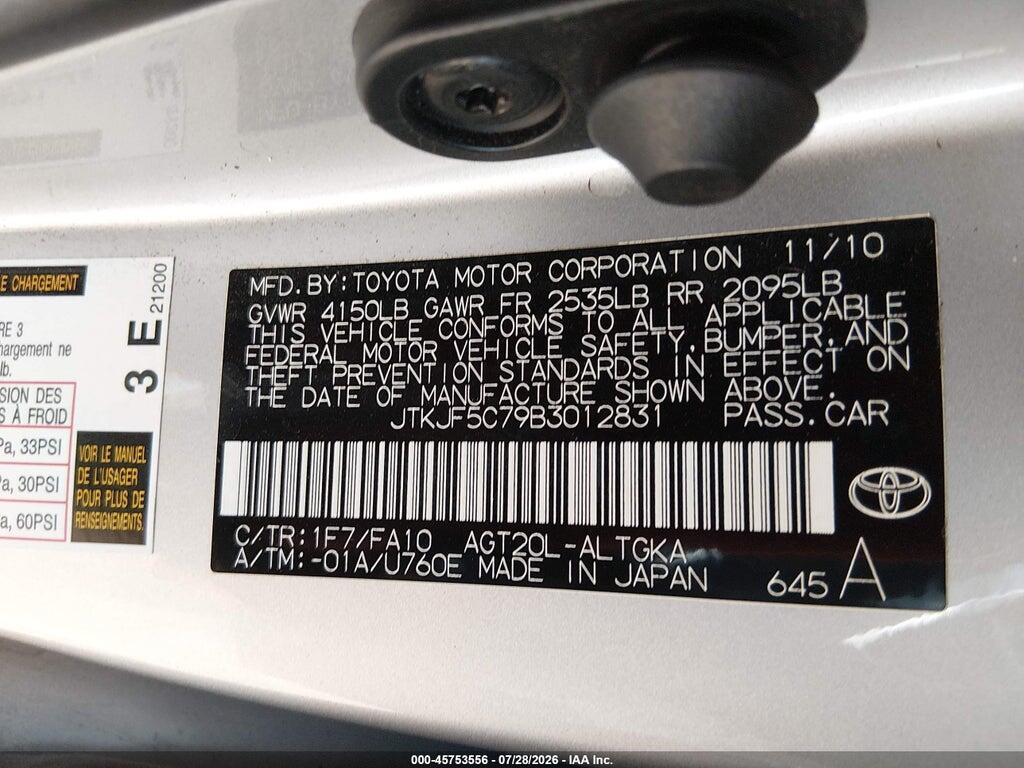 JTKJF5C79B3012831 2011 SCION TC photo no. 9
