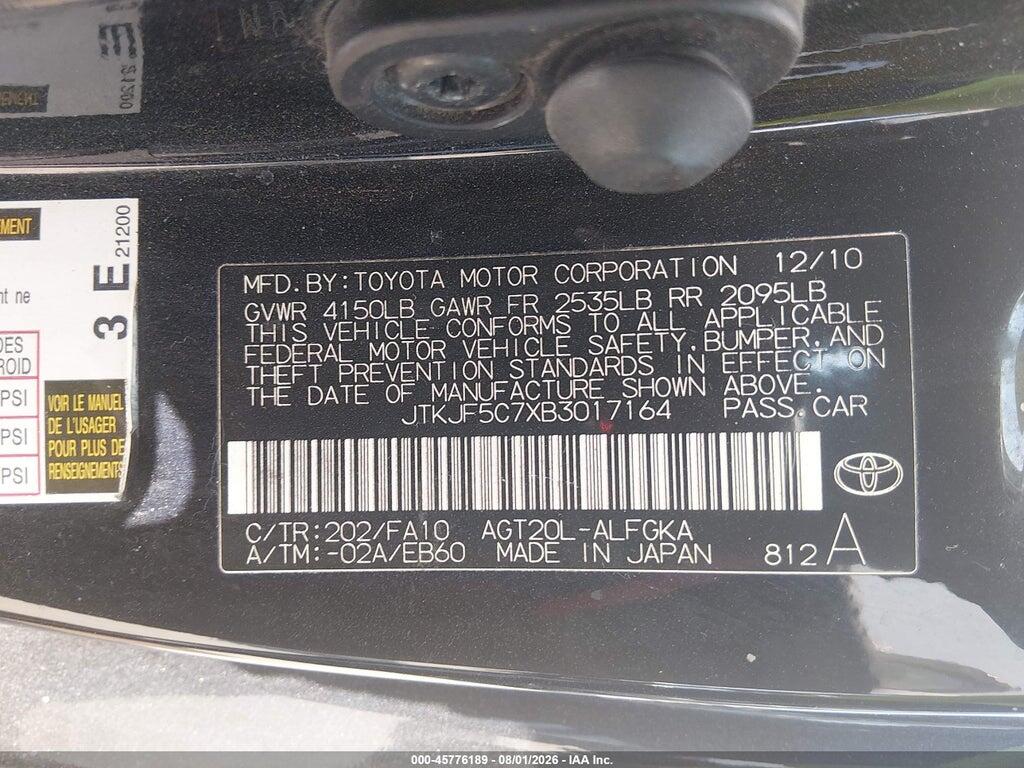 JTKJF5C7XB3017164 2011 SCION TC photo no. 9