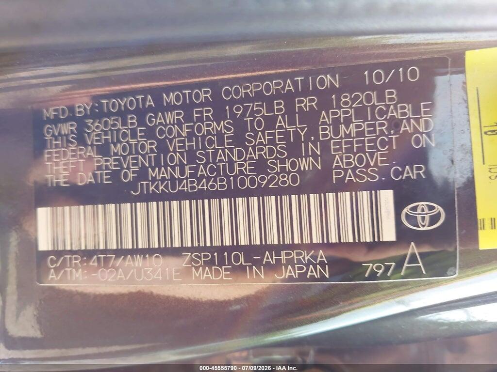 JTKKU4B46B1009280 2011 SCION XD photo no. 9