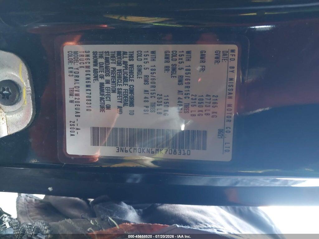 3N6CM0KN6MK708310 2021 NISSAN NV200 photo no. 9