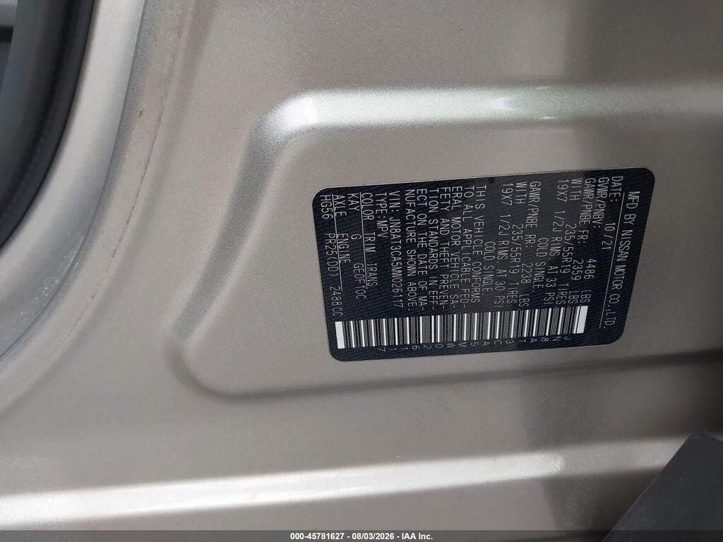 JN8AT3CA5MW026117 2021 NISSAN ROGUE photo no. 9