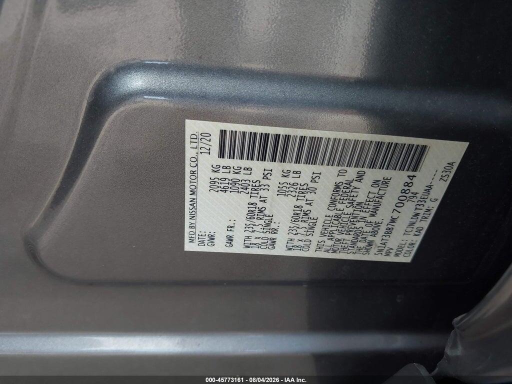 5N1AT3BB7MC700884 2021 NISSAN ROGUE photo no. 9