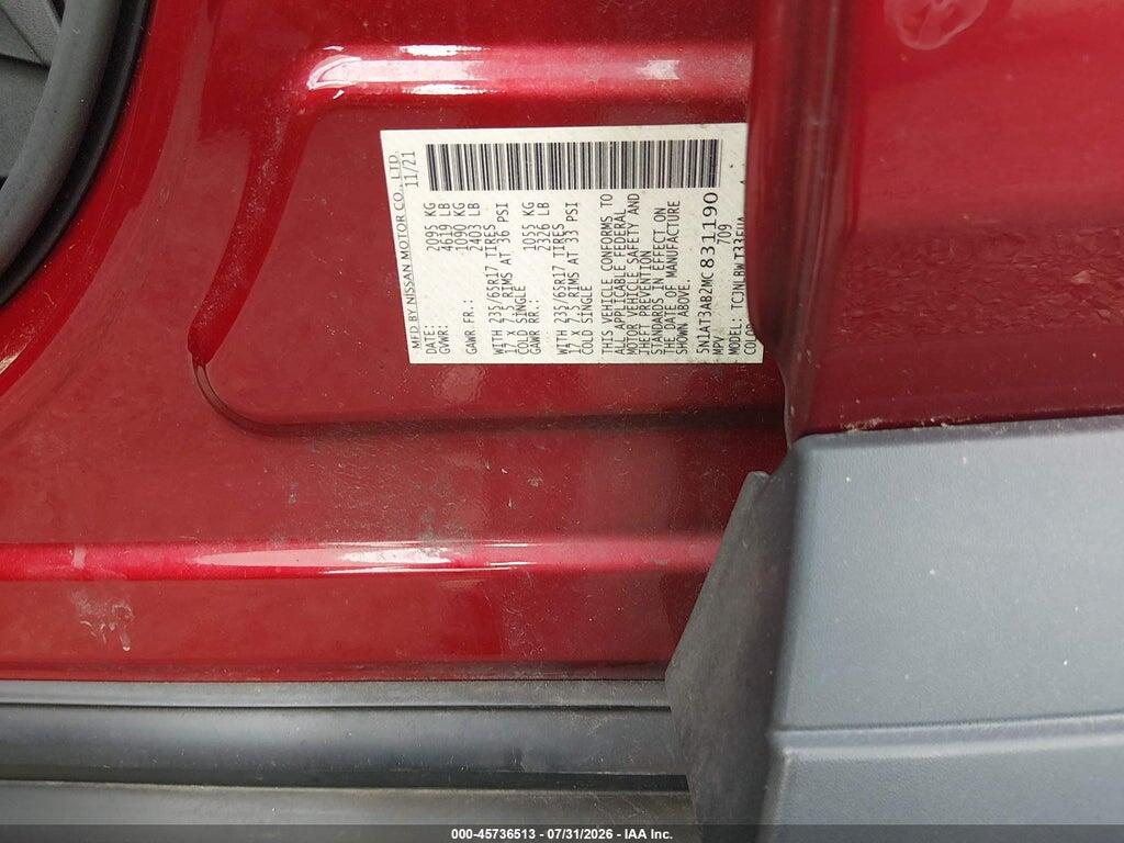 5N1AT3AB2MC831190 2021 NISSAN ROGUE photo no. 9