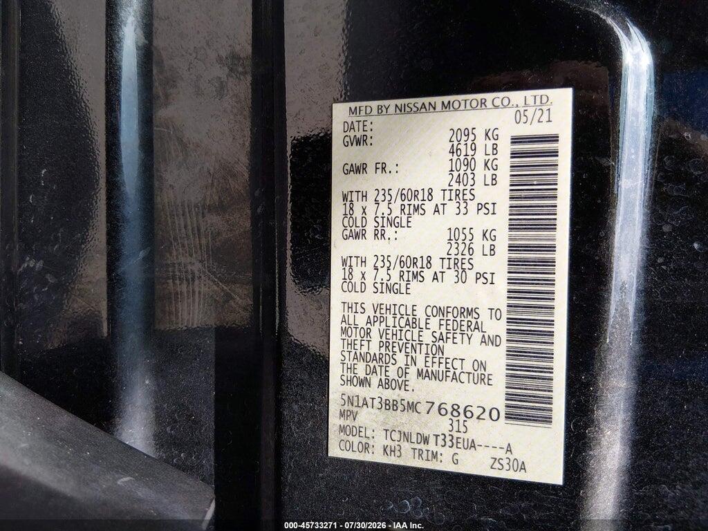 5N1AT3BB5MC768620 2021 NISSAN ROGUE photo no. 9