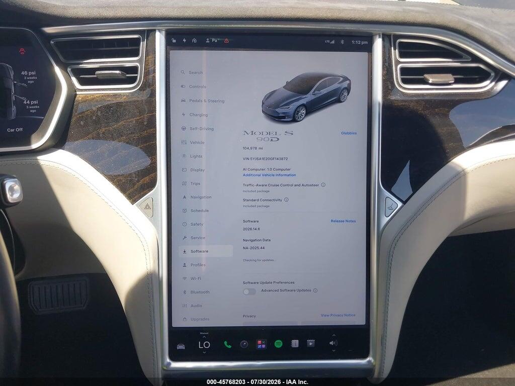 5YJSA1E20GF143872 2016 TESLA MODEL S photo no. 7