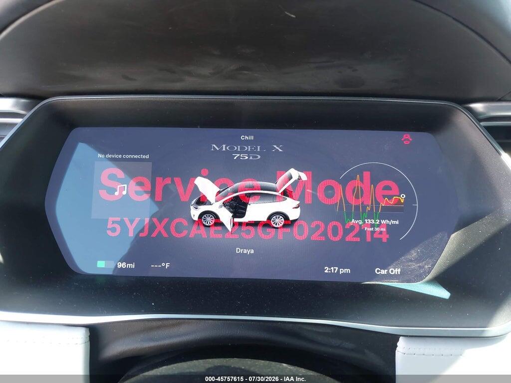 5YJXCAE25GF020214 2016 TESLA MODEL X photo no. 7
