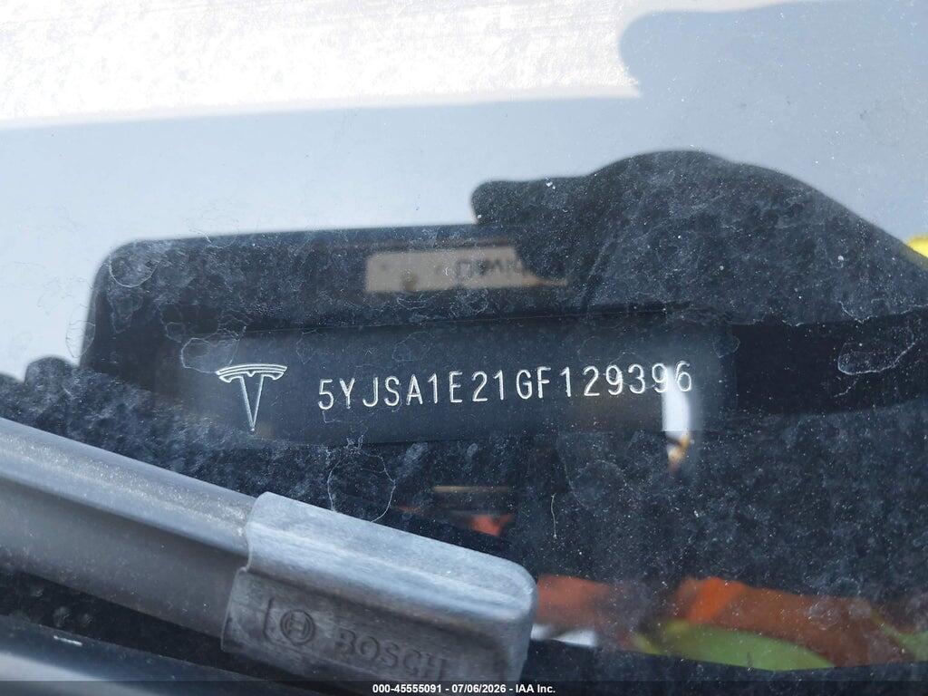 5YJSA1E21GF129396 2016 TESLA MODEL S photo no. 9