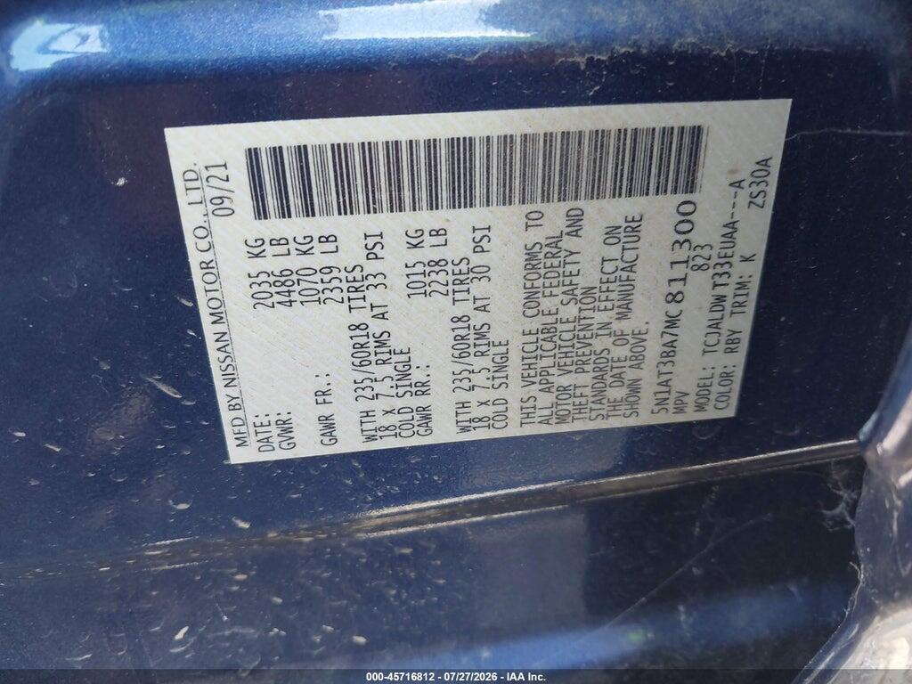 5N1AT3BA7MC811300 2021 NISSAN ROGUE photo no. 9