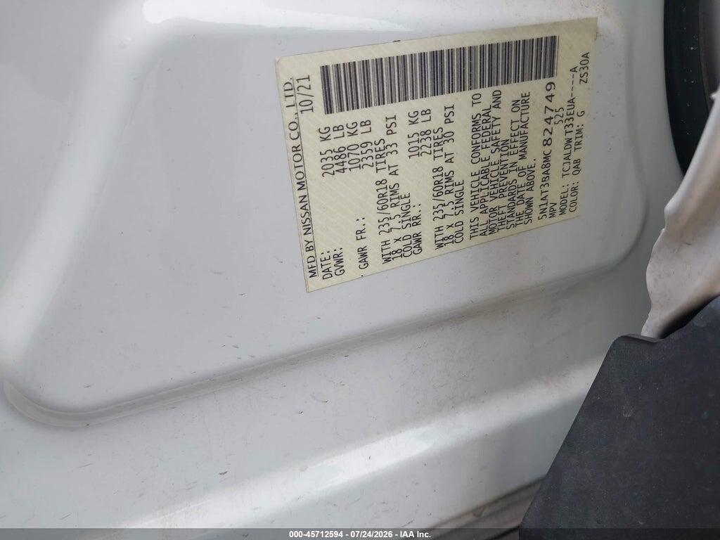5N1AT3BA8MC824749 2021 NISSAN ROGUE photo no. 9