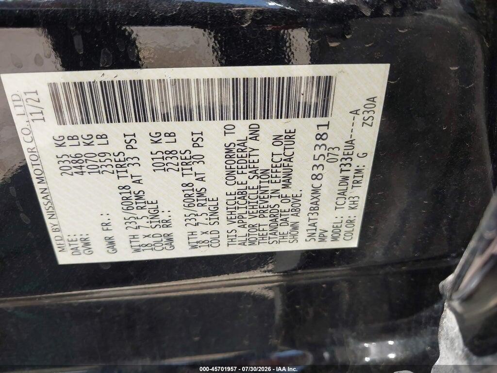 5N1AT3BAXMC835381 2021 NISSAN ROGUE photo no. 9
