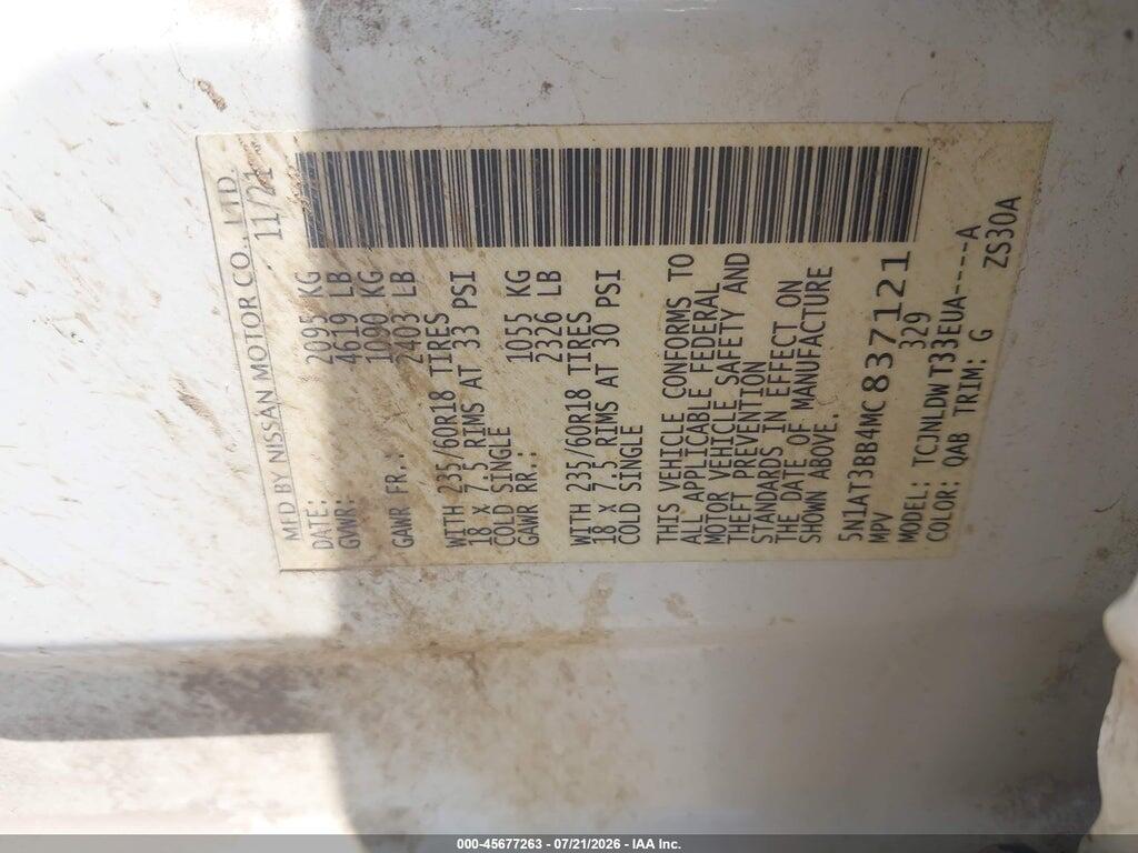 5N1AT3BB4MC837121 2021 NISSAN ROGUE photo no. 9