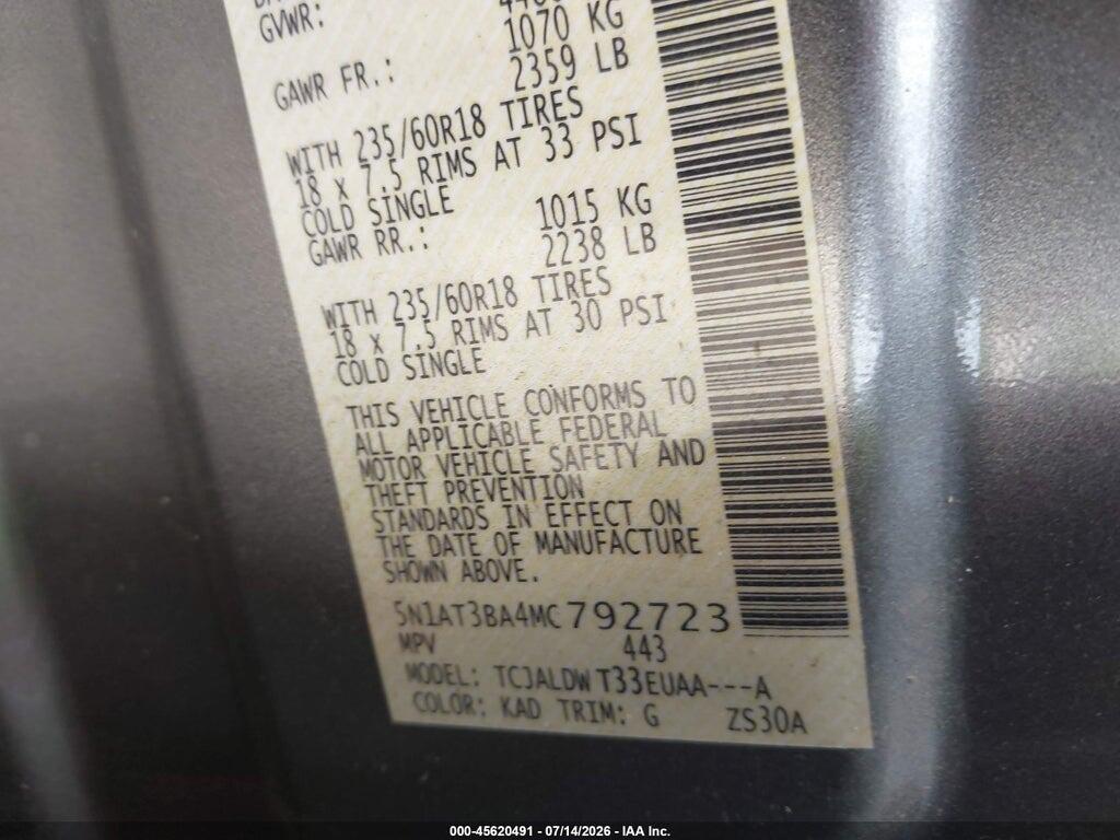 5N1AT3BA4MC792723 2021 NISSAN ROGUE photo no. 9