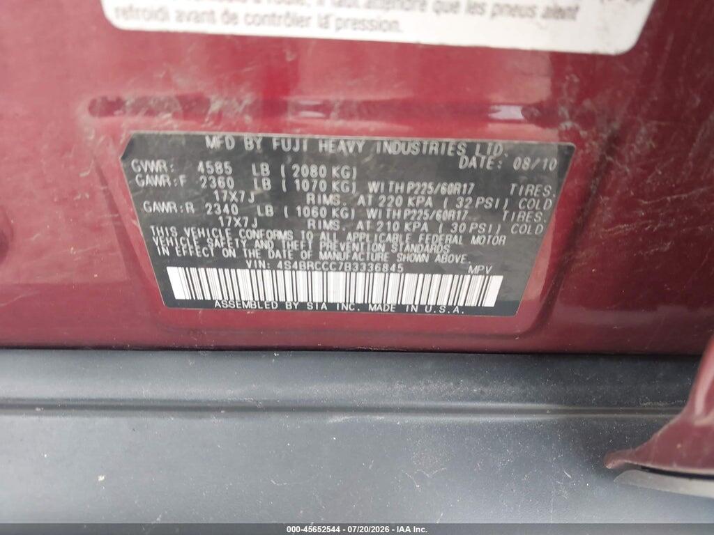 4S4BRCCC7B3336845 2011 SUBARU OUTBACK photo no. 9