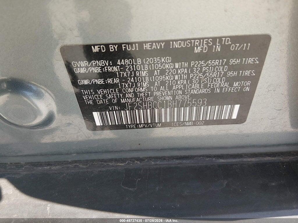 JF2SHBCC1BH775593 2011 SUBARU FORESTER photo no. 9