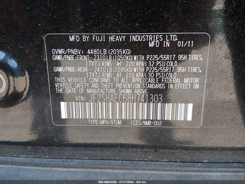 JF2SHAEC6BH741303 2011 SUBARU FORESTER photo no. 9