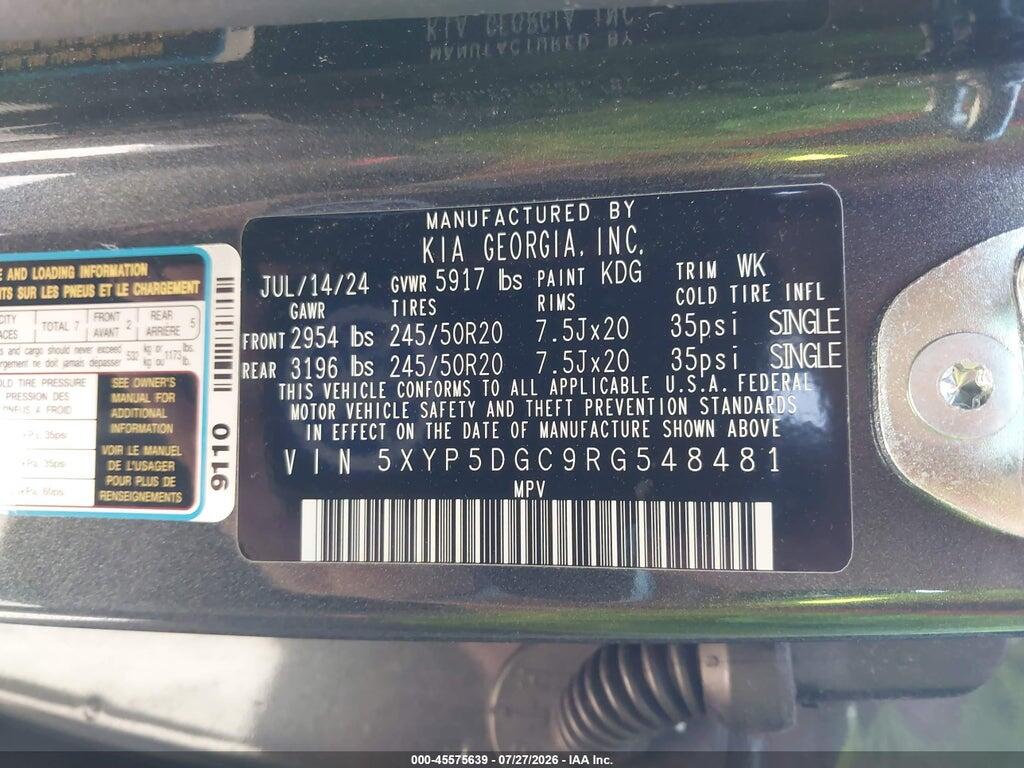 5XYP5DGC9RG548481 2024 KIA TELLURIDE photo no. 9