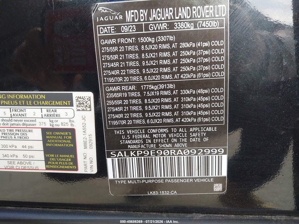 SALKP9E90RA092999 2024 LAND ROVER RANGE ROVER photo no. 9