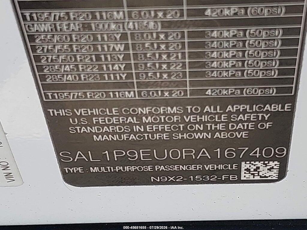 SAL1P9EU0RA167409 2024 LAND ROVER RANGE ROVER SPORT photo no. 9