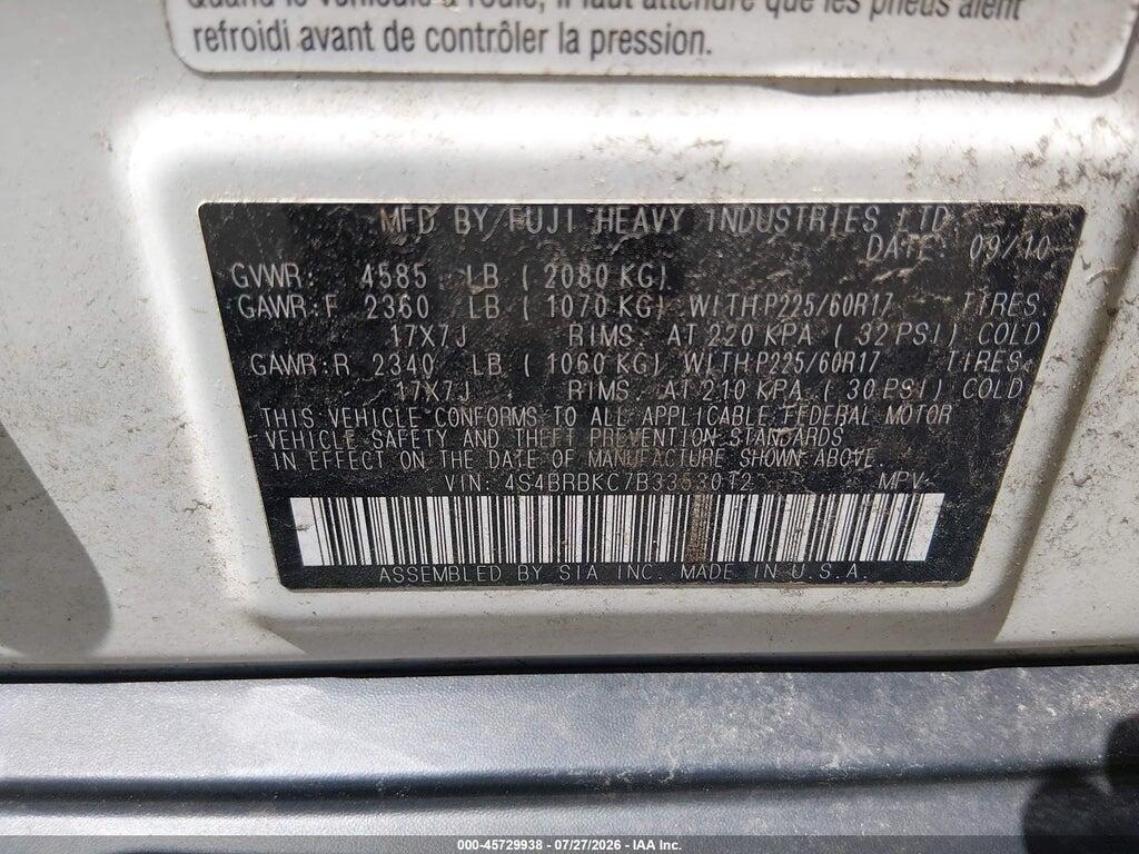 4S4BRBKC7B3353012 2011 SUBARU OUTBACK photo no. 9