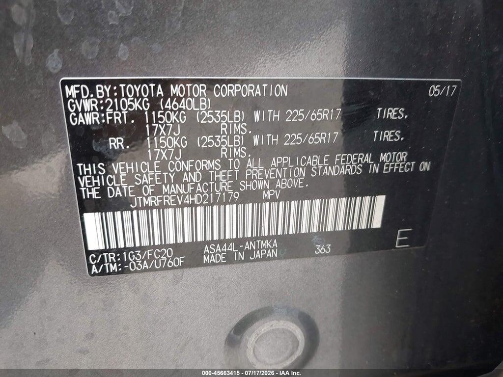 JTMRFREV4HD217179 2017 TOYOTA RAV4 photo no. 9