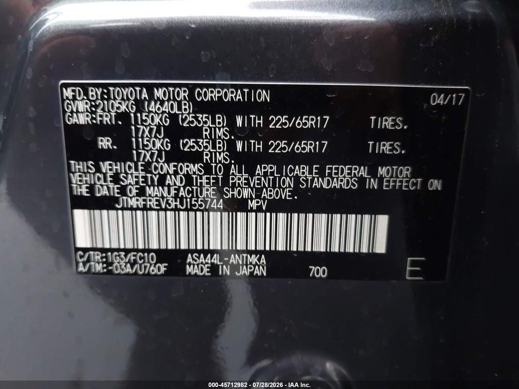 JTMRFREV3HJ155744 2017 TOYOTA RAV4 photo no. 9