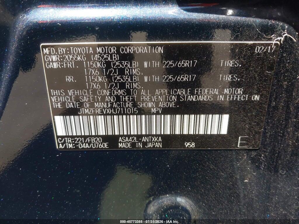 JTMZFREVXHJ711015 2017 TOYOTA RAV4 photo no. 9