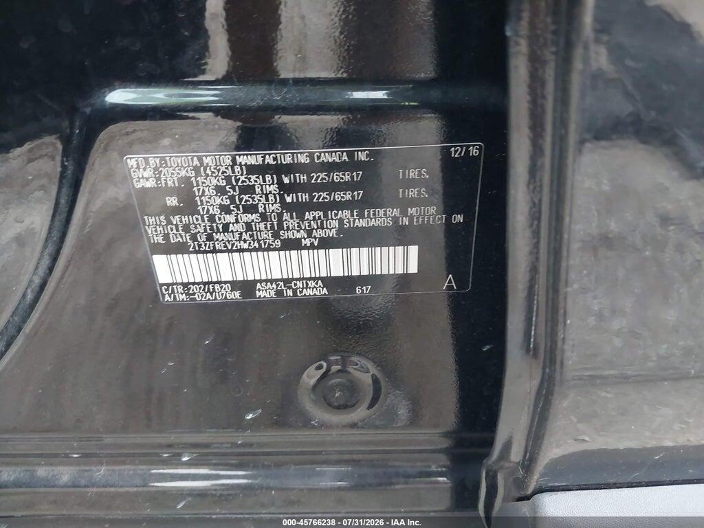 2T3ZFREV2HW341759 2017 TOYOTA RAV4 photo no. 9