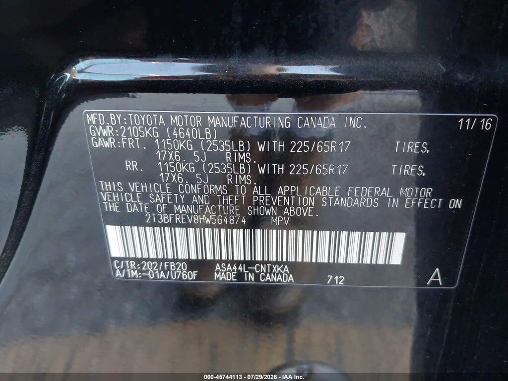2T3BFREV8HW564874 2017 TOYOTA RAV4 photo no. 9