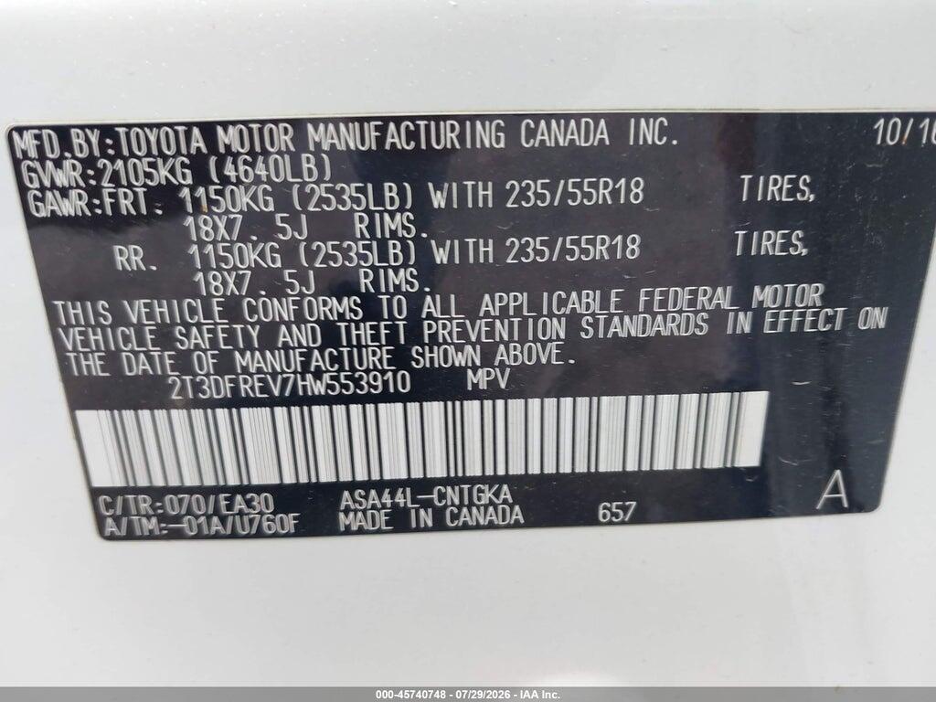 2T3DFREV7HW553910 2017 TOYOTA RAV4 photo no. 9