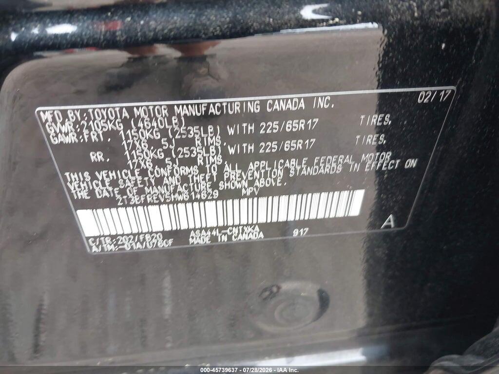 2T3BFREV5HW614629 2017 TOYOTA RAV4 photo no. 9