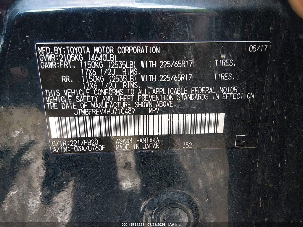 JTMBFREV4HJ710489 2017 TOYOTA RAV4 photo no. 9