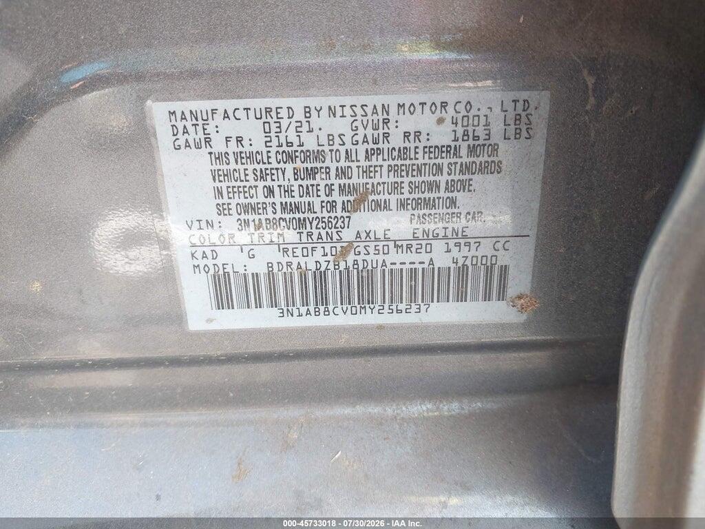 3N1AB8CV0MY256237 2021 NISSAN SENTRA photo no. 9