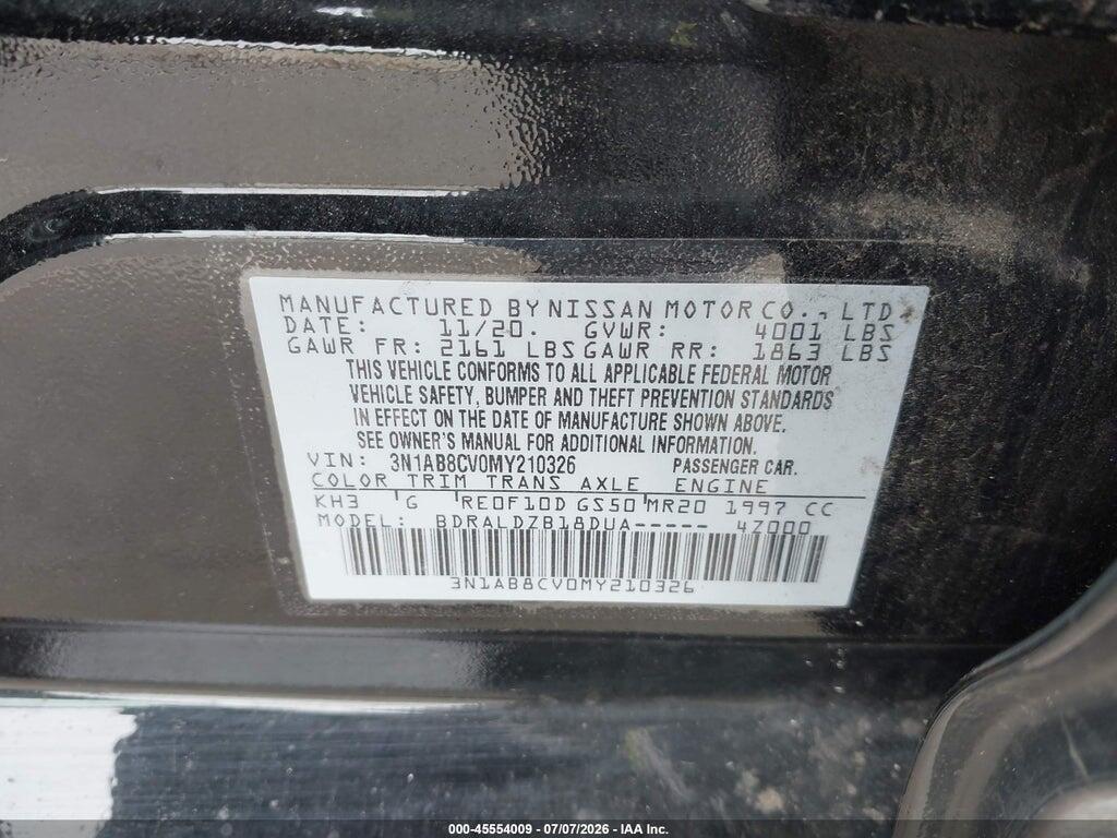 3N1AB8CV0MY210326 2021 NISSAN SENTRA photo no. 9