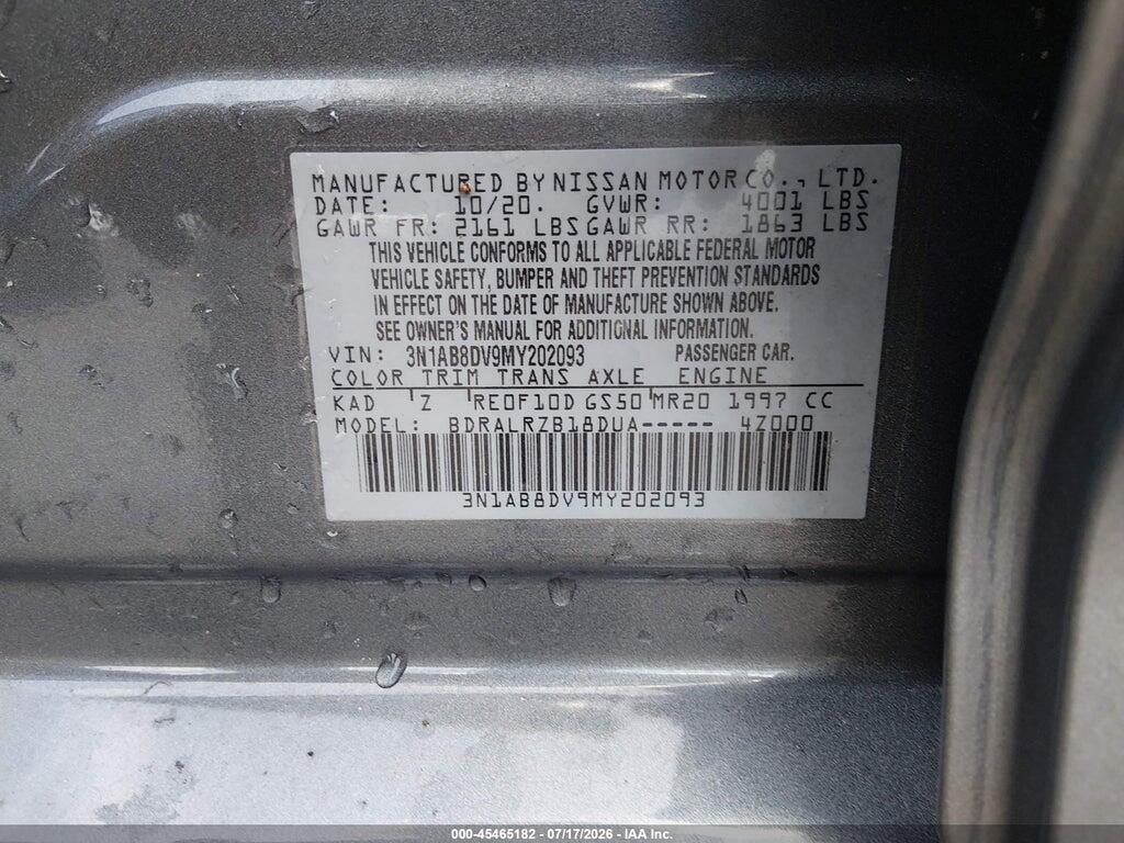 3N1AB8DV9MY202093 2021 NISSAN SENTRA photo no. 9