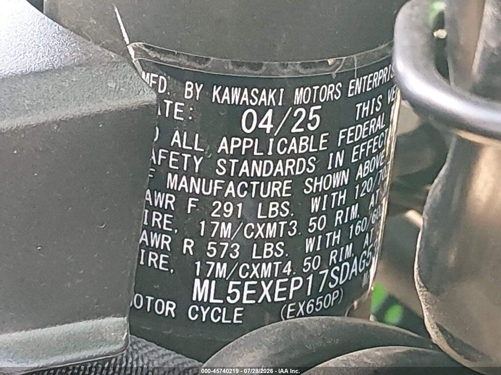 ML5EXEP17SDAG5347 2025 KAWASAKI EX650 photo no. 10