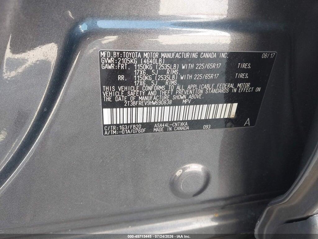 2T3BFREV9HW690838 2017 TOYOTA RAV4 photo no. 9