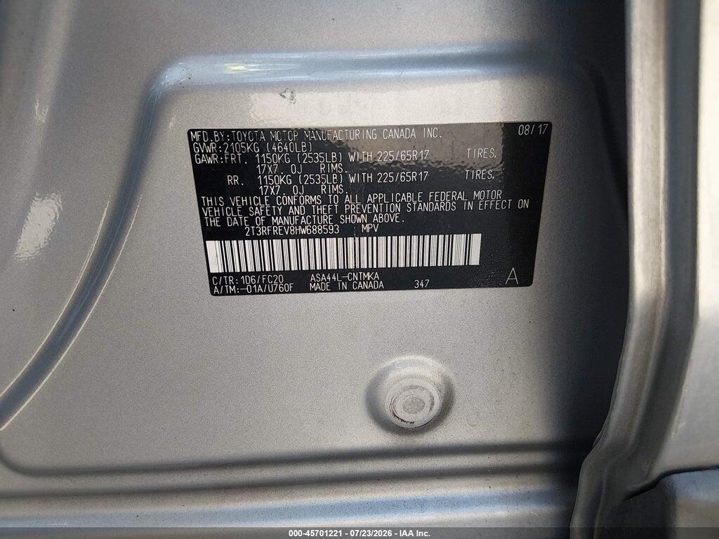 2T3RFREV8HW688593 2017 TOYOTA RAV4 photo no. 9