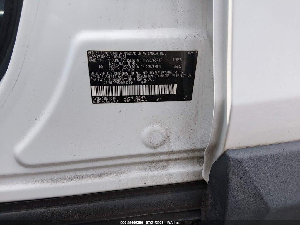 2T3RFREVSHW612944 2017 TOYOTA RAV4 photo no. 9