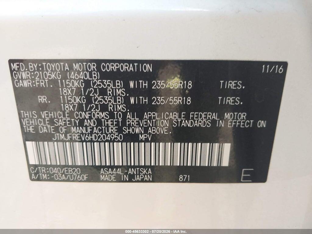 JTMJFREV6HD204950 2017 TOYOTA RAV4 photo no. 9