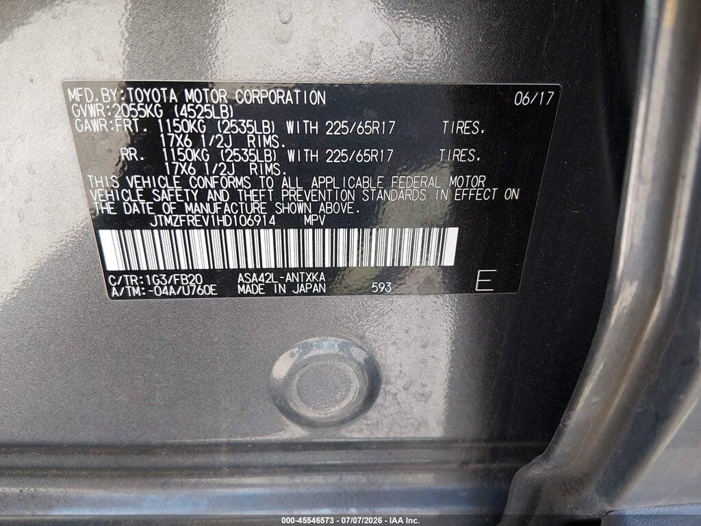 JTMZFREV1HD106914 2017 TOYOTA RAV4 photo no. 9