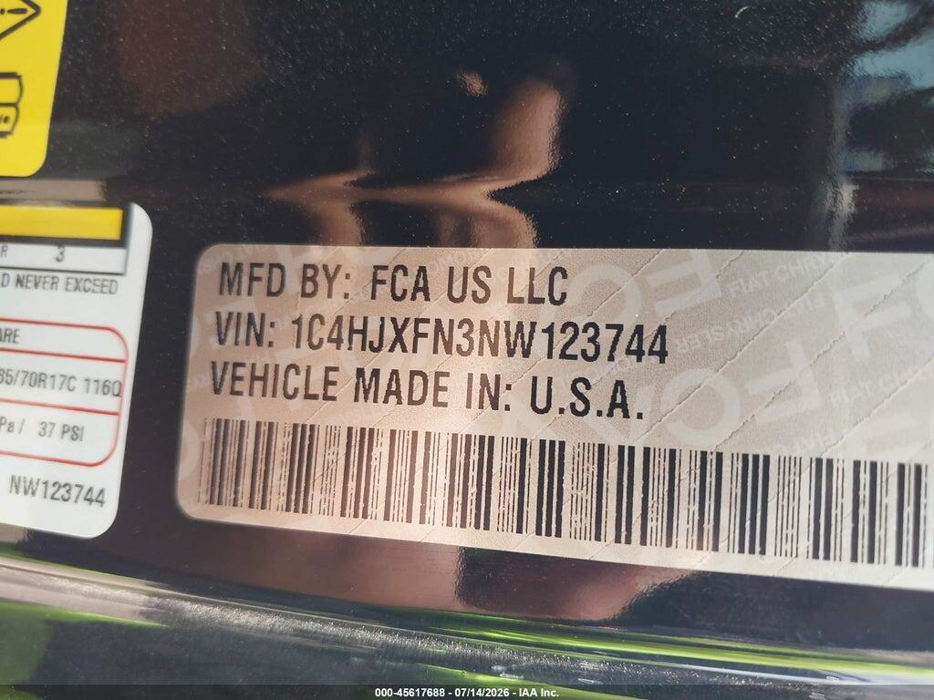 1C4HJXFN3NW123744 2022 JEEP WRANGLER UNLIMITED photo no. 9