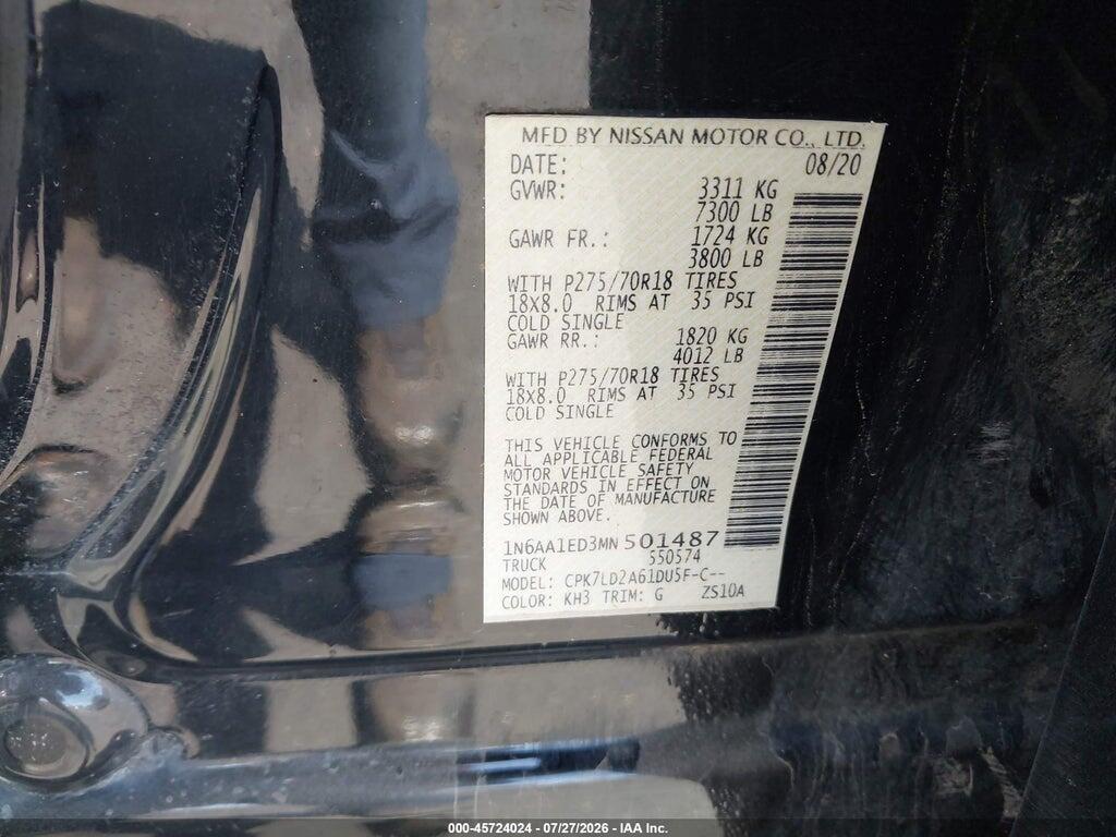 1N6AA1ED3MN501487 2021 NISSAN TITAN photo no. 9