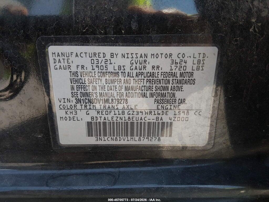 3N1CN8DV1ML879278 2021 NISSAN VERSA photo no. 9