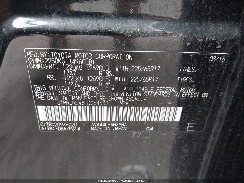 JTMRJREV8HD064532 2017 TOYOTA RAV4 HYBRID photo no. 9