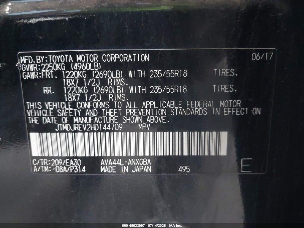 JTMDJREV2HD144709 2017 TOYOTA RAV4 HYBRID photo no. 9